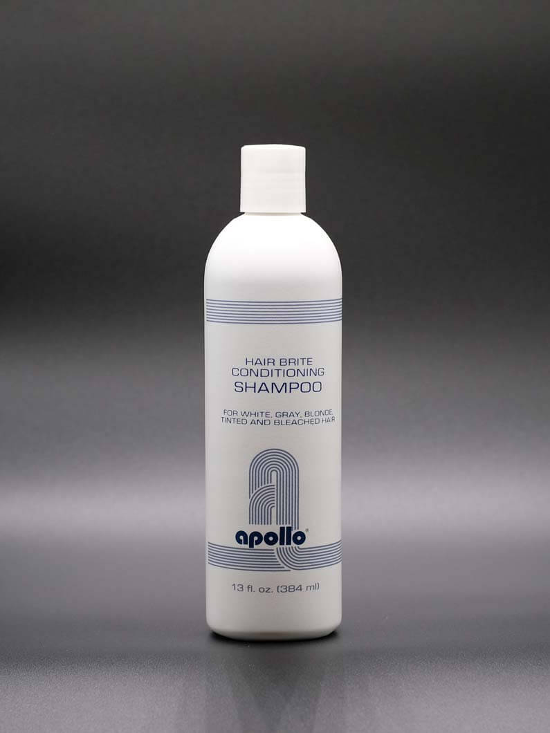 Shampoo specially formulated to brighten dull white and gray hair. Comes in 13 Oz bottles.